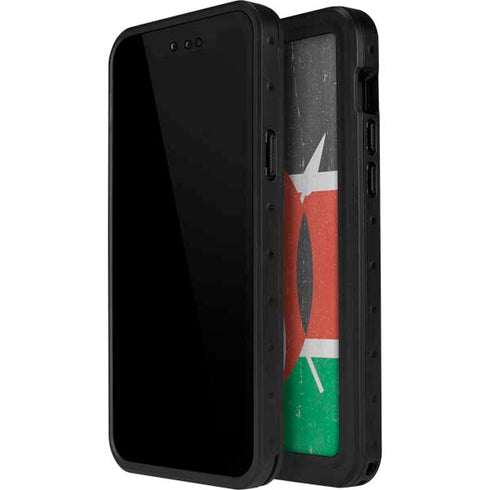 Kenya Flag Distressed iPhone 14 Pro Max Waterproof Case